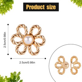 12pcs Flower Jeans Button Tighteners, Adjustable Pants Button Tightener Pant Waist Tightener Decorative Flower Jean Button Pins for Loose Jeans Pants Clothes (Sewing Needed)