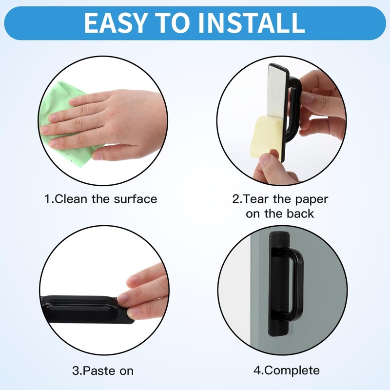 atnayo 4 Pack Peel Stick on Door Handles, PP Material,