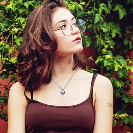 Zysta Mini Heart Urn Pendant Ash Chain Made of Stainless Steel Memorial Heart Pendant Cremation Chain as Memory Jewellery for Women, Stainless Steel