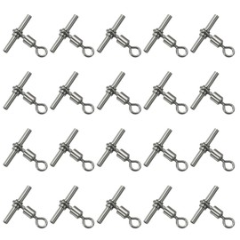 PATIKIL 30Lbs Fishing Swivels, 20 Pack 3-Way T-Shape Brass Swivels Sleeve Fishing Tackle High Strength Cross Line Swivels for Rigs Freshwater Saltwater (12#)