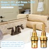 Brass 1-001 & 1-002 Ceramic Valve Cartridge Set, Hot and