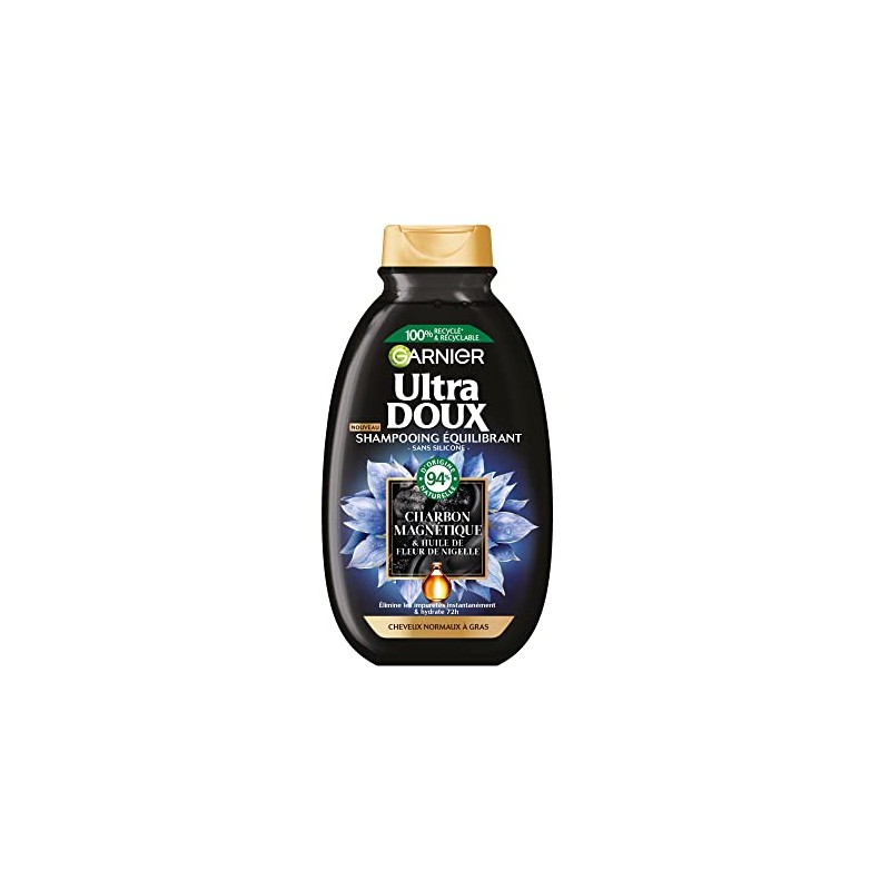 Garnier Ultra Doux Moisturising & Balancing Shampoo with Magnetic Charcoal
