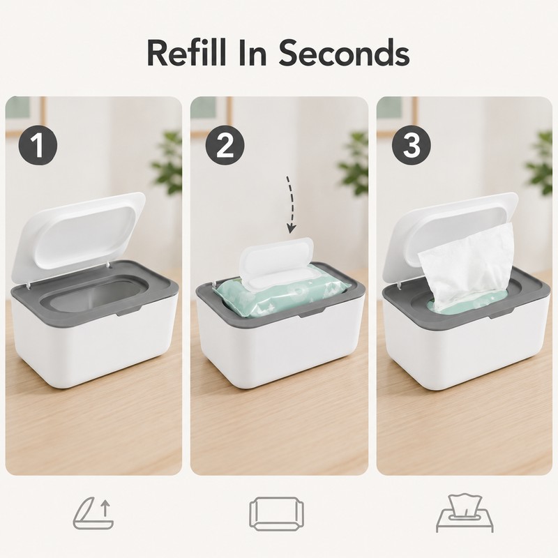 Wet Tissue Box Paper Dispenser for Wipes & Napkins -