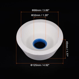 sourcing map Grinding Wheel 5 Inch 120 Grits Aluminum Oxide Cup Abrasive Wheels, White Corundum for Hardened Steel, Grinding Machine