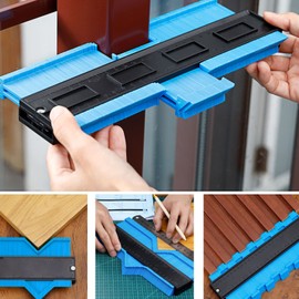 Contour Gauge, Plastic Outline Profile Shape Contour Duplications Guage Duplicator Kit, Irregular Shapes Measure Ruler Gadget Woodwork Measuring Tool Set for Corners and Contoured(25cm, Blue)
