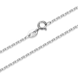 Aestustheri 925 Sterling Silver Necklace Chain - Necklace for Women - Thin & Strong Chain for Layering, Pendants, Replacement (45cm)