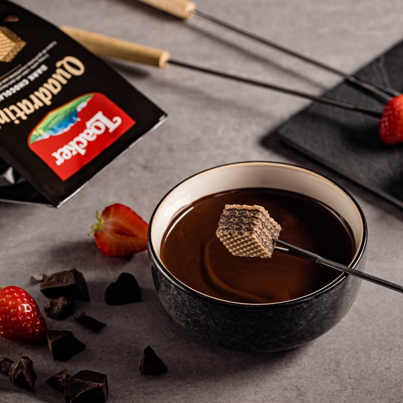 Loacker Quadratini Dark Chocolate Wafer Cookies LARGE - 30% Less