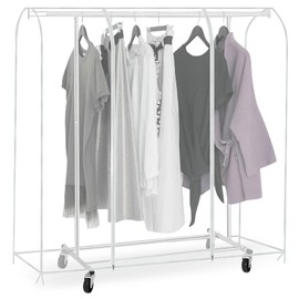 WIYETY Waterproof Clothes Rack Protective Cover: Translucent Garment Bags with Zip, Clear Transparent Clothes Rack Cover with Zip Clothes Rack (130 x 50 x 150 cm)