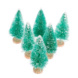 WOONEKY Realistic Mini Christmas Tree 12 Pcs Set Blue Green White Gold for Christmas Adornment Desktop Decor Party Supplies