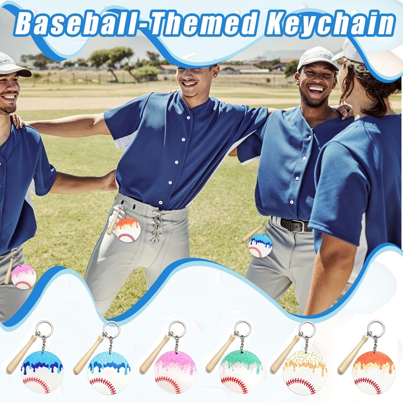 Super Ubelle 12 Pcs Ice Cream Drip Baseball Keychain &