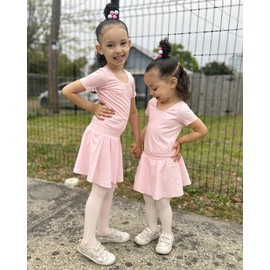 Stelle Girls Women Ballet Skirt Dance Wrap Skirt Chiffon Toddler Ballet Skirts (7-9 Years, Black (Pull On))