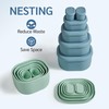 ISSEVE 6Pcs/Set Nesting Silicone Food Storage Containers with Lids, BPA