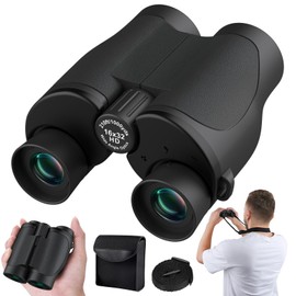 Aurosports 16x32 Compact Binoculars for Adults and Kids - High Powered Small Binoculars with Low Light Vision - Easy Focus Lightweight binos for Bird Watching Hunting Travel Hiking