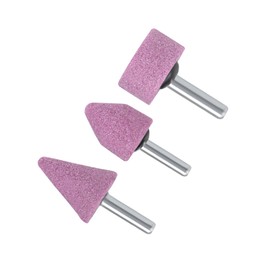 CoCud Abrasive Stone Points Set, 1/4" Shank, Nickel Plated Carbon Steel Grinding Wheel Polishing Head Bit - (Applications: for Rotary Tools), -3-Pieces