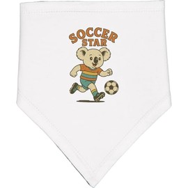 inktastic Cute Koala Soccer Star Shirt Baby Bandana Bib White and Black 46a47
