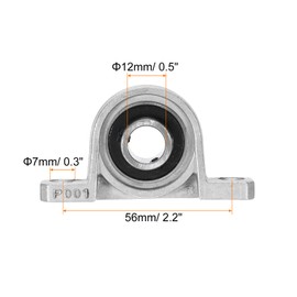 sourcing map 6 Pcs KP001 Pillow Block Bearing 12mm Bore Zinc Alloy Inner Ball Mounted Bearing Block Insert Bearing Self-Alignment