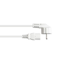 Good Connections Power Cable - 5 m - Earthing Contact Plug Type E+F (CEE 7/7, Angled) to C13 IEC Socket (Straight) - Copper Conductor CU - 1.00 mm² - Cold Appliance Cable for PC, Monitor and Much More