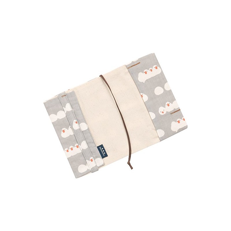 濱文様 文庫本カバー おしくら文鳥 グレー