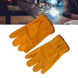 Heat Resistant Cowhide Leather Gloves, Flame Retardant, Insulation, Fire Resistance, Non Slip Hand Palm, Cut, One Size, for Welding, Hardware Processing, Handling