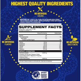 MHP Impact Hydration Electrolyte Creatine Sports Drink Stick Pack, No Artificial Sweeteners or Colors, Performance, Recovery, Lemon Lime, 14 Count