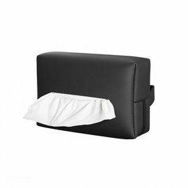LKUPAQ car tissue box, armrest box/seat back hanging sun visor tissue bag, black PU leather car storage accessories