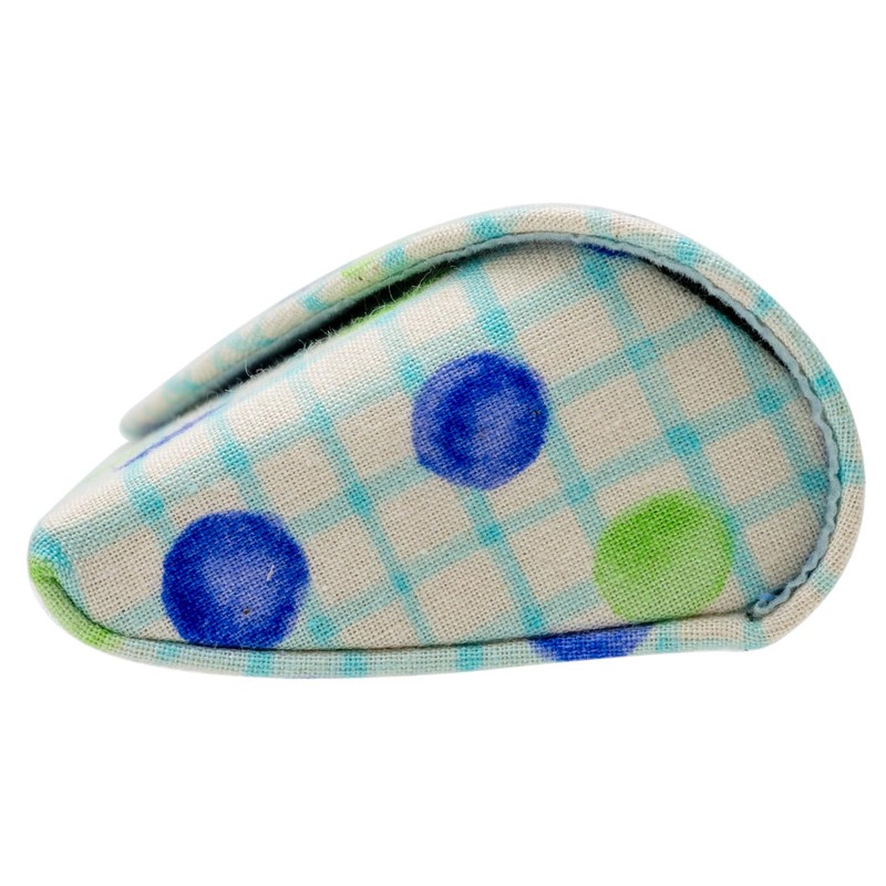 Pearl 092923 Glasses Case Semi-Hard Magnetic HA140 Dot Plaid Blue