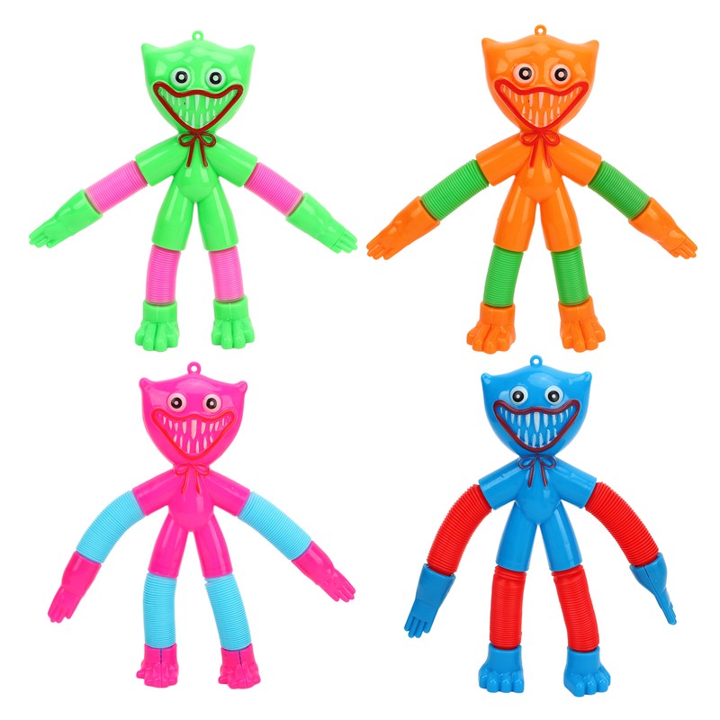 4PCS Telescopic Suction Cup Toy Cartoon Reduce Pressure Plastic Shape