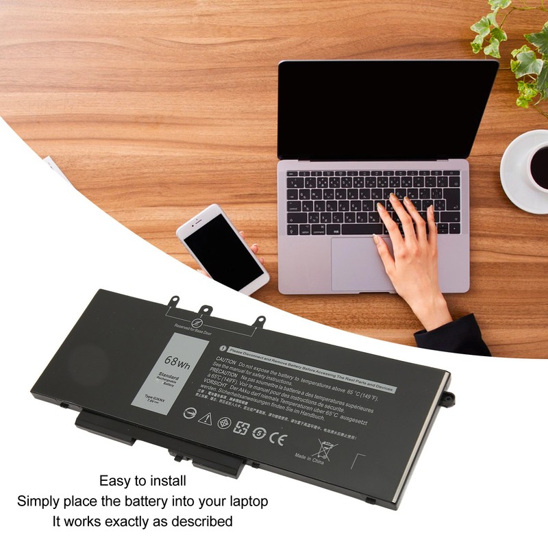 68Wh GJKNX Laptop Battery Compatible for Dell Latitude 5480 5580