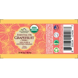 US Organic Aceite Esencial Rosa Pomelo, Usda Orgánico, Prensado En Frío, Puro, para Rostro, Cabello, Piel, Aromaterapia, y Más (10 Ml)