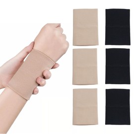 Naturahand 6Pcs Compression Wrist Sleeve Brace Supports Wraps Elastic Wristbands Wrist Protector for Men and Women Tennis, Badminton, Tendonitis, Carpal Tunnel XL