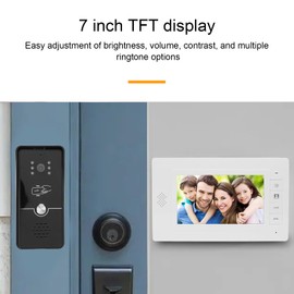 Smart Video Doorbell Camera, Wired Video Intercom System, 2 Way Audio, 120 Deg Wide Angle, Infrared Night Vision, Indoor Outdoor Surveillance for Villa Home (US Plug 100‑240V)