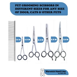 Professional Dog Grooming Scissors Set Pet Grooming Scissors kit for Dogs,Cats,Rabbit & All Pets, Stainless Steel Scissor, thinning Scissor(5 Pieces Set with PU Leather Pouch)