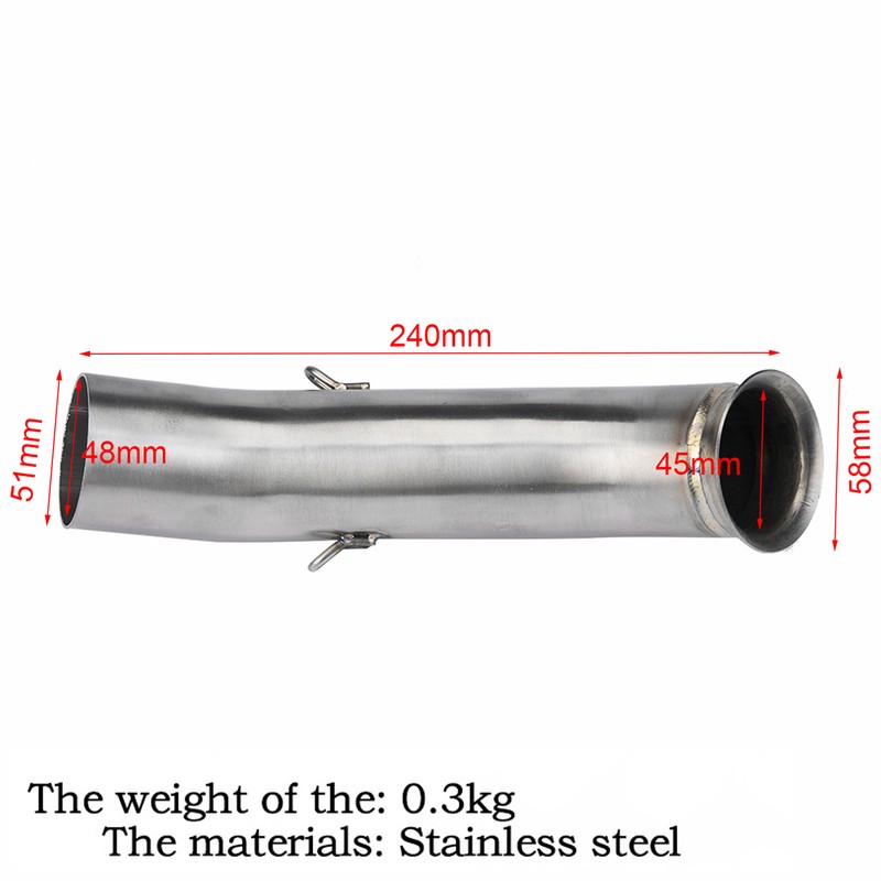 Motorcycle Full Exhaust System Vent Middle Pipe Link Connect for