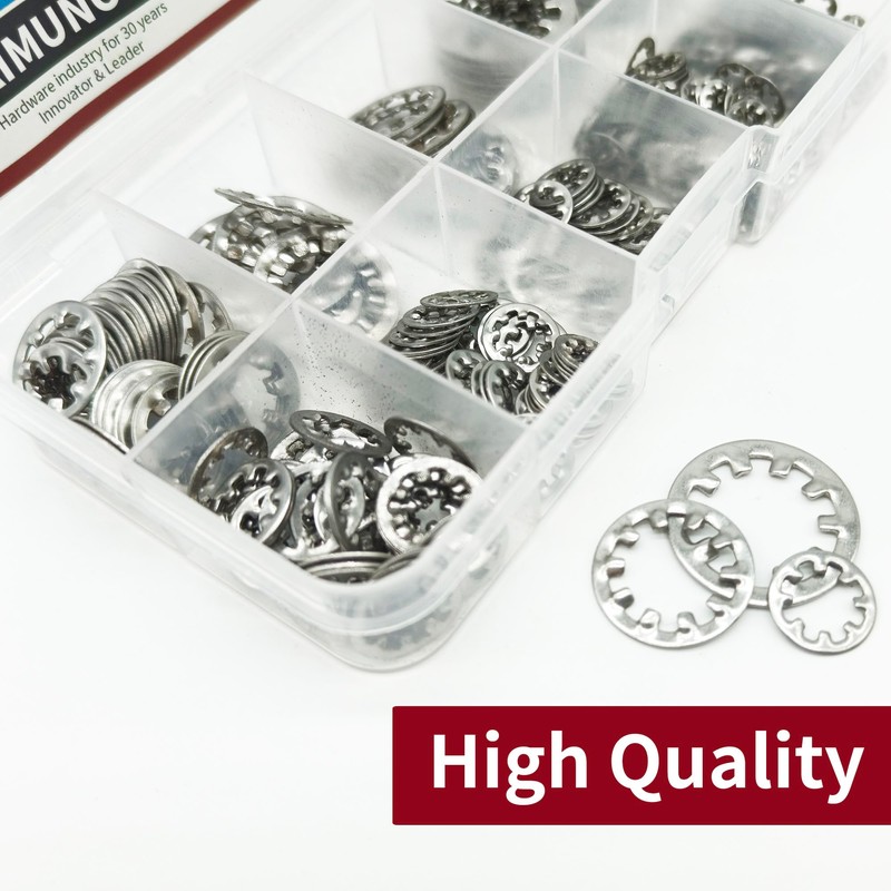 AIMUNOK 315Pcs Lock Washers 304 Stainless Steel Internal Star Washer,