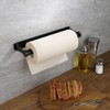 Paper Towel Holder - Self-Adhesive or Drilling, Black, Wall Mounted,