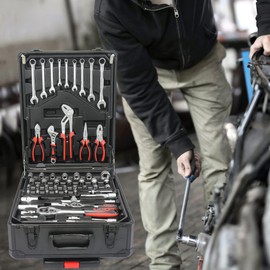 S.Walt Home Tool Set Kit -899 PCS Home Auto Repair Tool Kit with Rolling Tool Box, Complete Hand Tool Set, Perfect for Homeowner, Diyer, Handyman, Black
