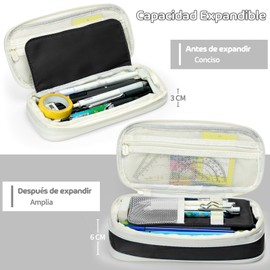 MESVIER Estuche para Lápices de Gran Capacidad, Lapicera Expandible con 4 Compartimientos, Lapiceras Organizadoras Aesthetic para Escolar Oficina Trabajo