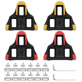 Dalephoric 4 Stück SPD Cleats, Fahrrad Stollen für SPD SL Cleats, Pedalplatten, Klickpedale, Verschleißfest und rutschfest, für Rennrad Road Schuhplatten, Fahrradschuhe (2 Gelb und 2 Rot)