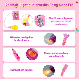 Meland Doctor Kit for Toddlers 3-5, Dentist Play Set with Teeth for Kids Pretend Play Girl Toys Birthday Gift for Toddler Girls Aged 3 4 5 6 Years Old