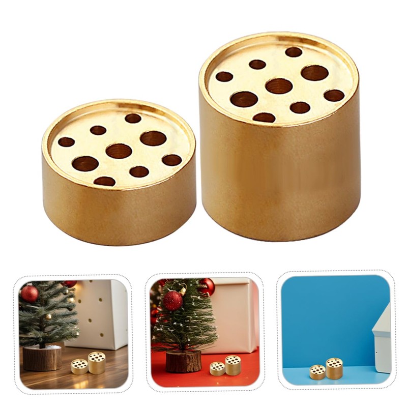 iplusmile 4pcs Decorative Brass Incense Holder Multi Hole Portable Incense