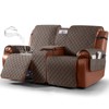 Ruaozz Waterproof Loveseat Recliner Cover with Console Non-Slip Reclining Couch