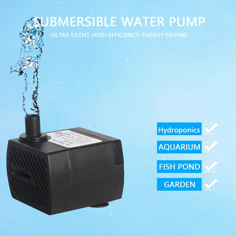 Submersible Pump, Mini Water Fountain Pump for Pond Fountain Aquariums