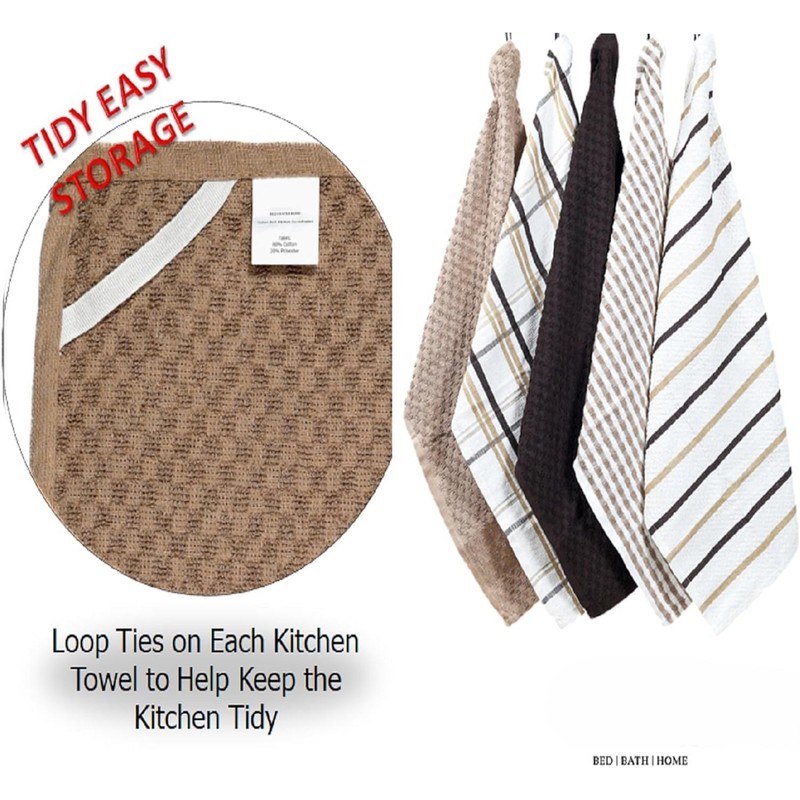 BLOOM BLENDS Pack of 5 Terry Cotton Kitchen Tea Towels