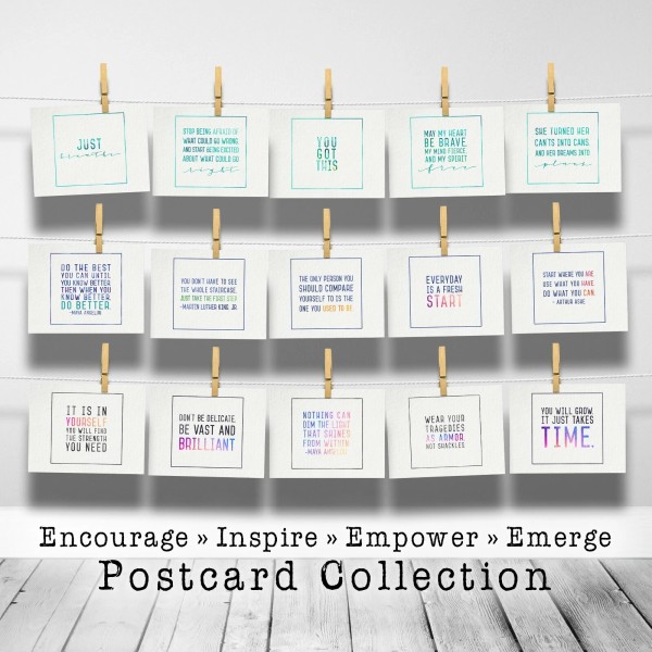 Encourage Inspire Empower Emerge 15-Card Postcard Collection