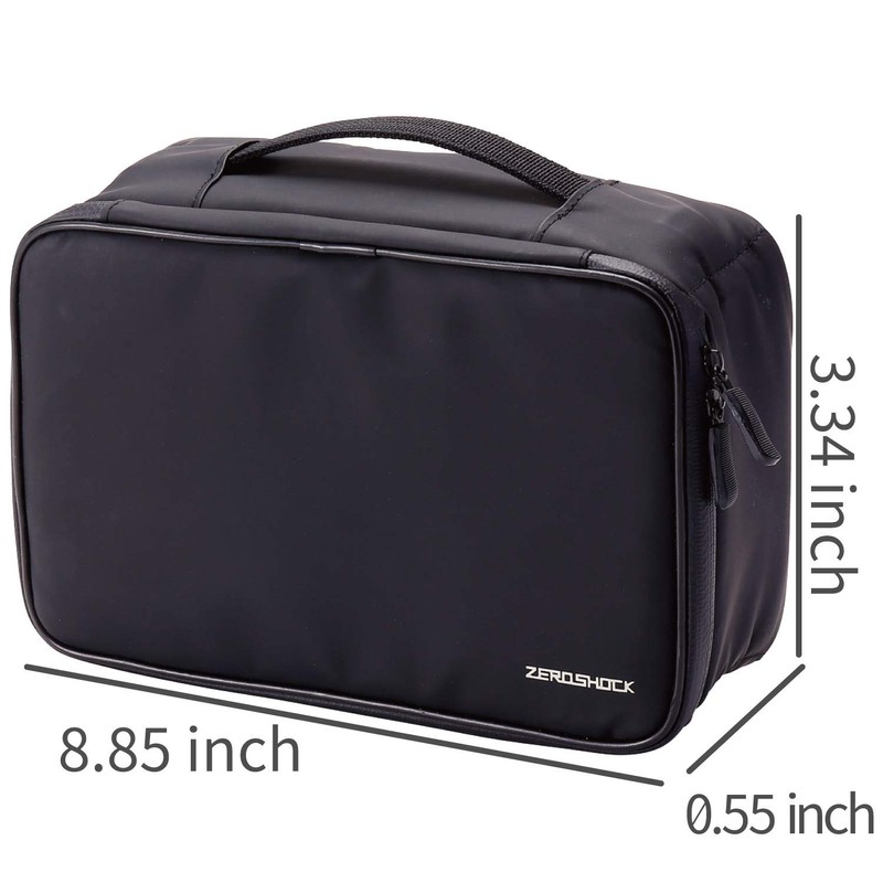 Elecom BMA-GP07BK Gadget Pouch, Large Capacity, Shock Absorption, Bag-in-Bag, Gadget