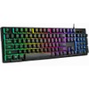 Wired Rainbow Gaming Keyboard, 104 Keys Light Up Mechanical Feeling