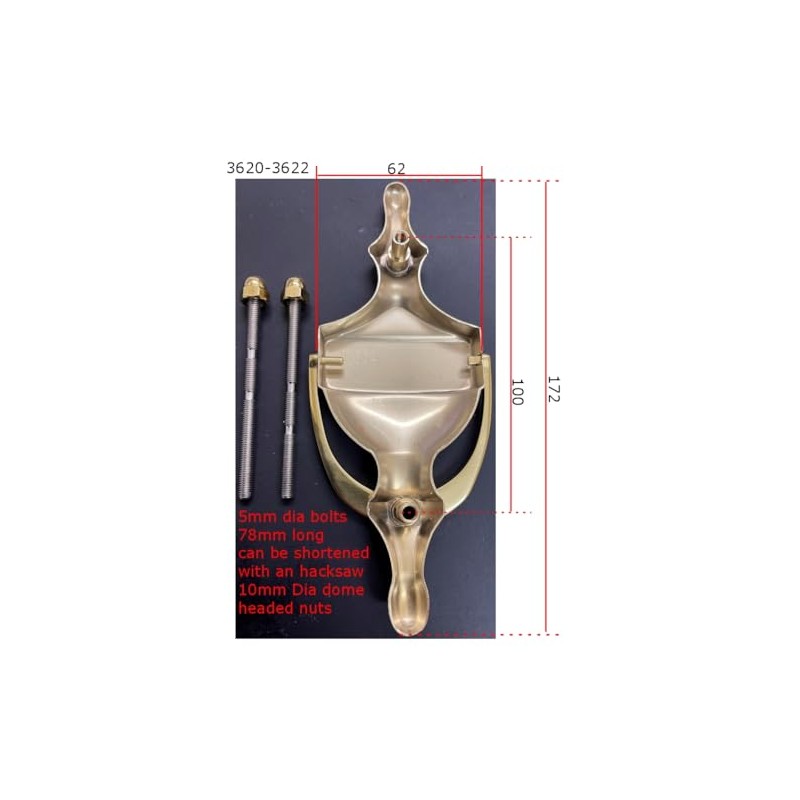 Mila Stainless 304 Steel 6 Inch Urn Door Knocker Through