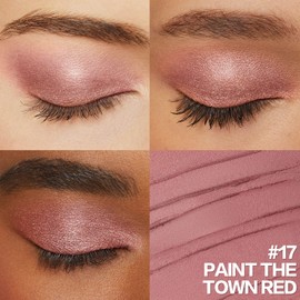 FOCALLURE No Crease Eyeshadow Stick, Creamy Eye Shadow Stick, Matte & Shimmer Eyeshadow Pencil, Smudge-proof, Built-in Smudger, PAINT THE TOWN RED