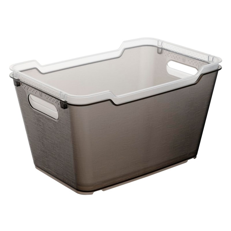 keeeper 6 Litre Textured Storage Box Lotta Crystal Grey