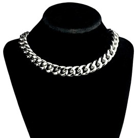 Bling Cartel 16" Inch Choker Chain Stainless Steel Silver 14MM Cuban Link Hip Hop Necklace